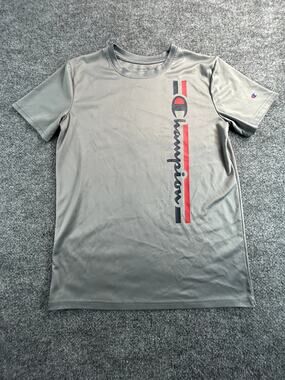 Champion Youth Medium Gray Athletic T Shirt Boys Performance Short Sleeve Tee